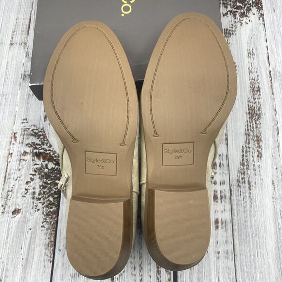 Style & Co. Womens Wileyyp Dist Gold Short Ankle Boots Heels 7.5 W - Picture 7 of 8